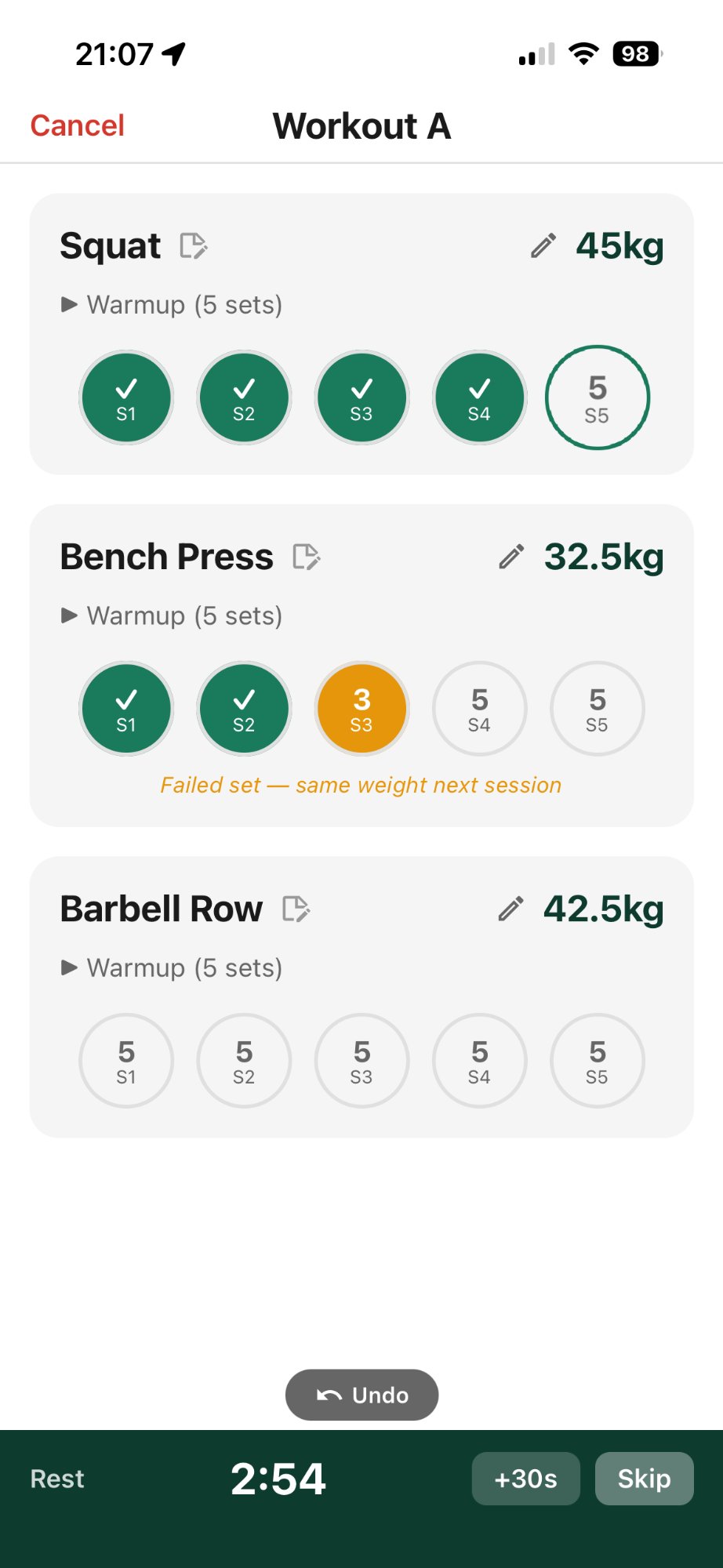 Active workout